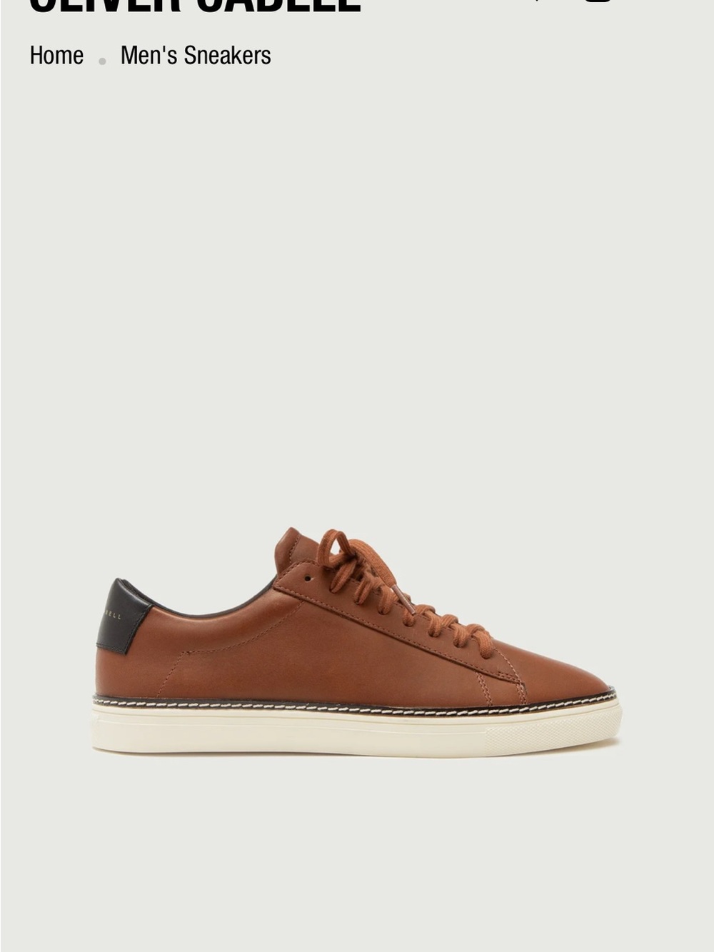 Oliver Cabell Brown Leather Low-Top Sneakers with Black Heel